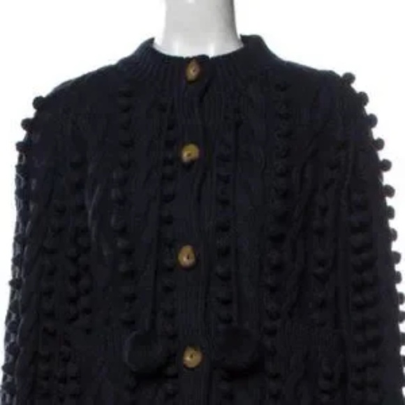 Doen Pomme Cardigan Sweater in Navy Blue Size M - Picture 3 of 4